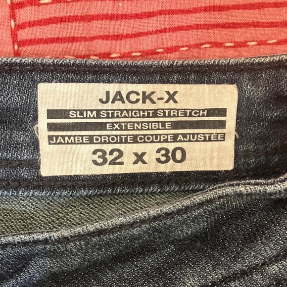 Buffalo mens W32L30 dark blue slim Straight Leg stretch Jeans distressed - Picture 2 of 16